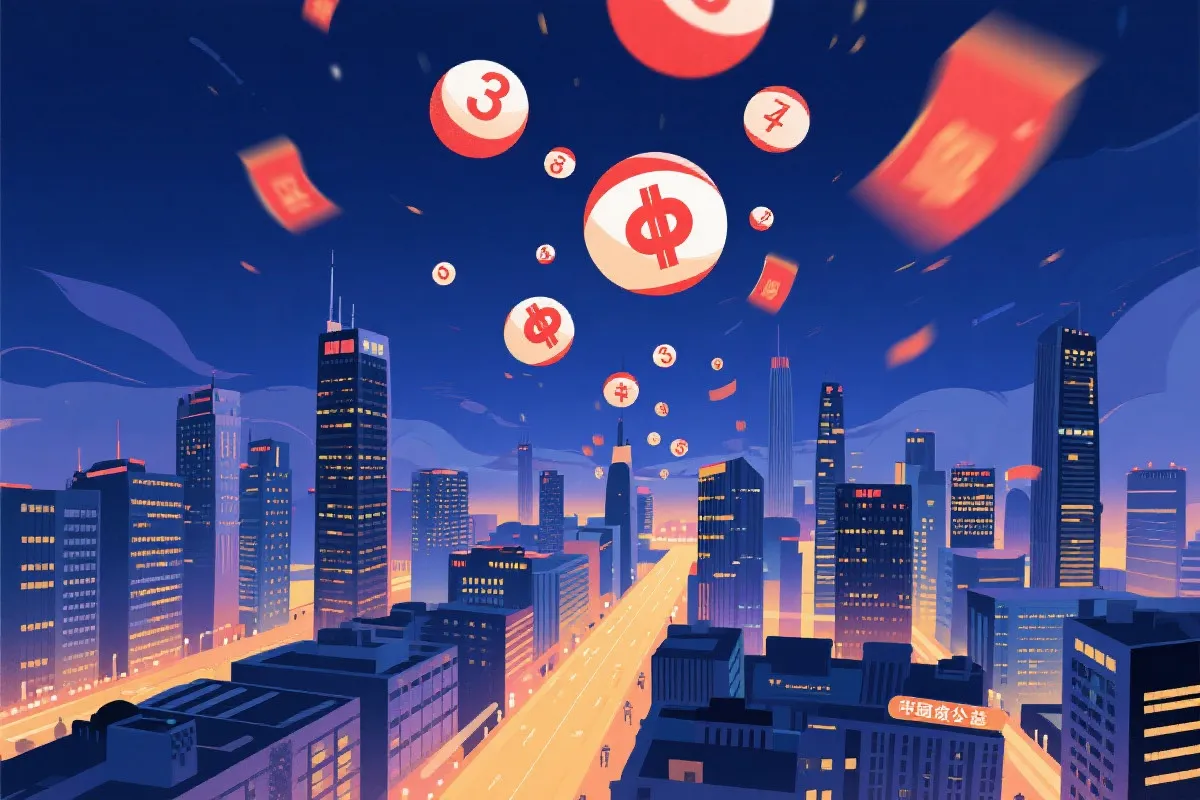 公益金象征：城市夜景与好运图形